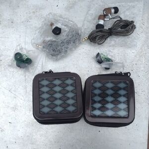 Vans Brown and Black Earbud Pair with metal Cases NWT